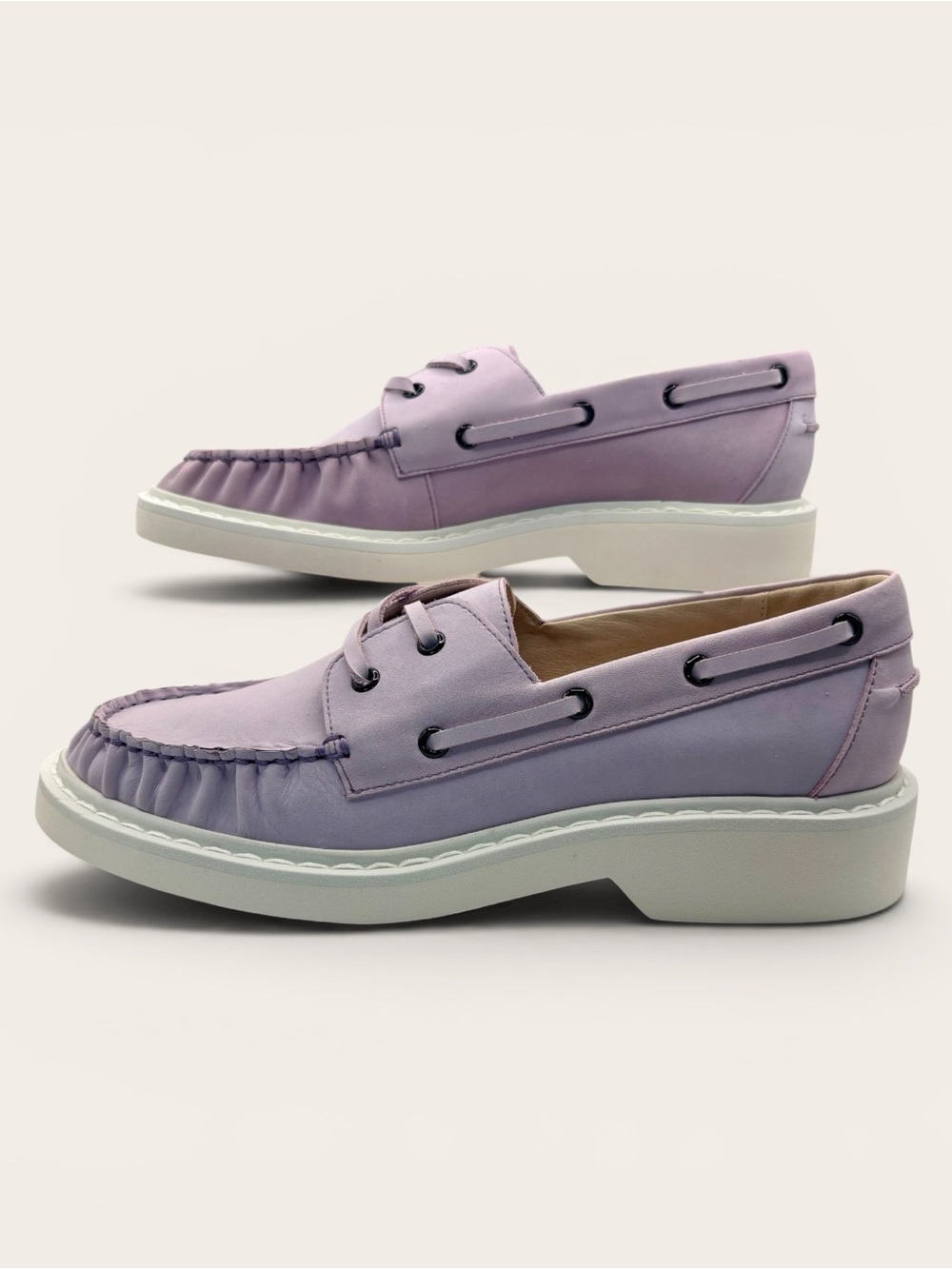 Cecelia New York Reedy Lilac Leather Boat Shoes Women’s Size 9.5M Loafers NIB